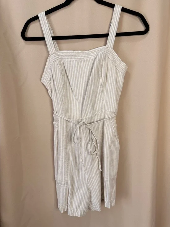 Old Navy Cream Stripe Romper - Picture 3 of 8